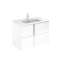 MEUBLE 80 ONIX + 44 2T Poignée CHROME BRILLANT BLANC BRILLANT