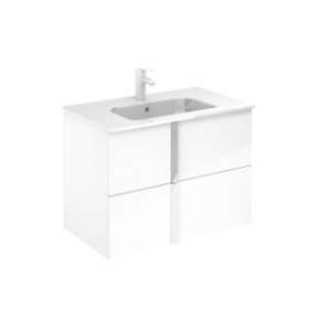 MEUBLE 80 ONIX + 44 2T Poignée CHROME BRILLANT BLANC BRILLANT|Royo-OYO125562