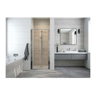 PAROI ATOUT 3 BATTANTE 80 VERRE TRANSPARENT PROFILE ARGENT BRILLANT|Leda-LD1L13AT3B08033