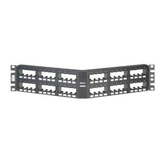 Patch Panel, 48 Port, Modular Angled Flu|-PUICPPA48FMWBLY