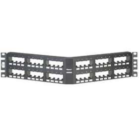 Patch Panel, 48 Port, Modular Angled Flu|-PUICPPA48FMWBLY