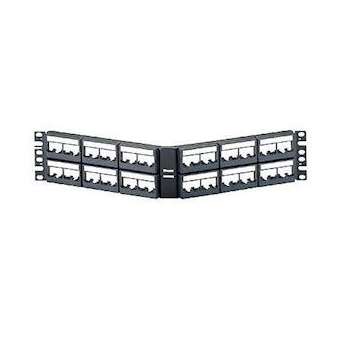 Patch Panel, 48 Port, Angled, Black|-PUICPPLA48WBLY