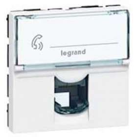 Prise RJ11 4 contacts Mosaic 2 modules - blanc|Legrand-LEG078731