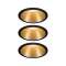Kit encastré Cole Coin 3Stepdim rond fixe LED 3x6,5W 2700K noir/doré/pla