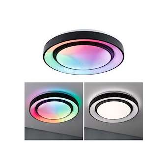 Applique/Plafonnier Rainbow Dynamic RGB TunW LED _W 450mm Blanc/Noir|Paulmann-PUA70545