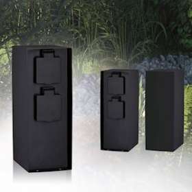 Colonne prises Outdoor Rio IP44 carré x2 Anthracite|Paulmann-PUA94657