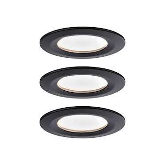 ENC Nova Coin rond fixe LED 3x6,5W 2700K 230V Noir mat/Alu|Paulmann-PUA94473