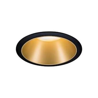 ENC Cole rond fixe max. 1x10W GU10 230V Noir mat/doré Alu/plastique|Paulmann-PUA93395