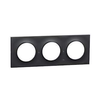 Odace Styl, plaque Anthracite 3 postes horiz./vert. entraxe 71mm|Schneider Electric-SCHS540706