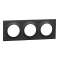 Odace Styl, plaque Anthracite 3 postes horiz./vert. entraxe 71mm