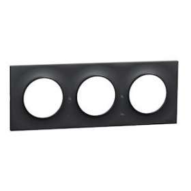 Odace Styl, plaque Anthracite 3 postes horiz./vert. entraxe 71mm|Schneider Electric-SCHS540706