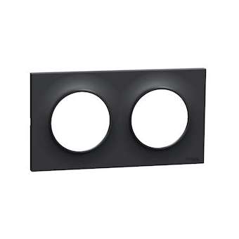 Odace Styl, plaque Anthracite 2 postes horiz./vert. entraxe 71mm|Schneider Electric-SCHS540704