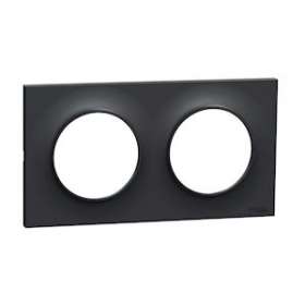 Odace Styl, plaque Anthracite 2 postes horiz./vert. entraxe 71mm|Schneider Electric-SCHS540704