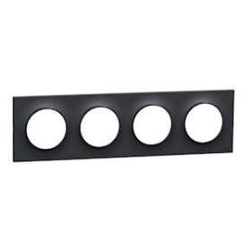 Odace Styl, plaque Anthracite 4 postes horiz./vert. entraxe 71mm|Schneider Electric-SCHS540708