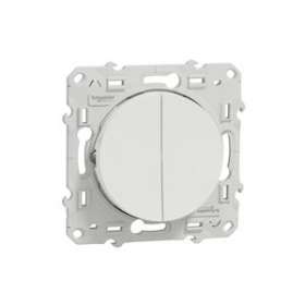 Odace, poussoir Blanc, 2 boutons + fonction stop pour volets-roulants|Schneider Electric-SCHS520227