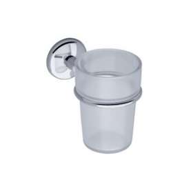Porte-verre avec verre en résine translucide sablée, fil laiton chromé D 8 mm|Pellet asc-PT4010156