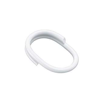 Anneaux rideaux de douche livré par sachet de 12, plastique blanc renforcé.|Pellet asc-PT4804022