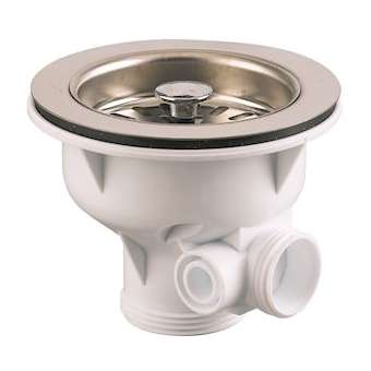 Bonde évier D90 mm, panier inox D84 mm, cuvette D113 mm, serrage 0/25 mm|Valentin-VA240800000000