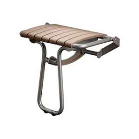 Siège de douche 7 lattes taupe, avec béquille gris chrome, H.450 mm, alu. D 25m|Pellet asc-PT4047624