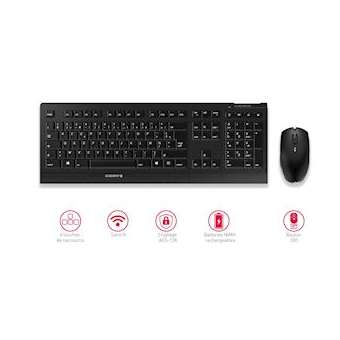 CHERRY B.UNLIMITED 3.0 - Ens clavier&souris radio 2.4 GHz rechargeables FR noir|Cherry-CY1JD-0410FR-2