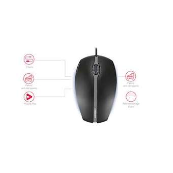 CHERRY GENTIX Illuminated Souris optique 3 boutons USB noir rétroécl. bleu|Cherry-CY1JM-0300