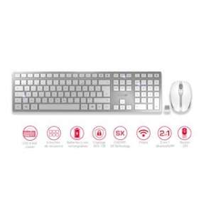 CHERRY DW 9000 - Ens Bluetooth & 2,4 GHz, recharg. USB, FR, AZERTY, blanc|Cherry-CY1JD-9000FR-1
