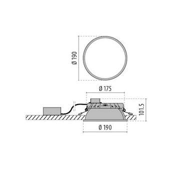 Downlight rond Mango+ Midi 10/13 C/EW 830 Blanc, RAL9010 avec connecteur Wieland|Performance in lighting-PRI3109846