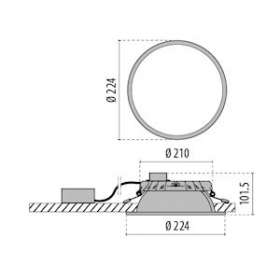 Downlight rond Mango+ Maxi 16/21 C/EW 830 Blanc, RAL9010|Performance in lighting-PRI3109850