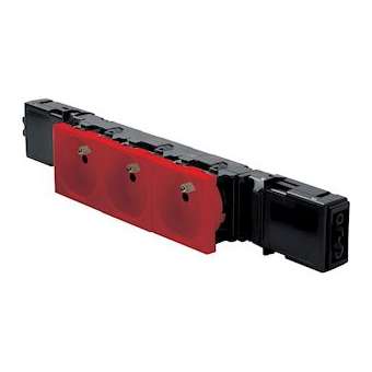 Bloc prise pour goulotte Logix 45 - 3x2P+T Wieland - Rouge RAL3020|Planet wattohm-PLW27973