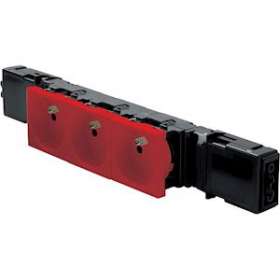 Bloc prise pour goulotte Logix 45 - 3x2P+T Wieland - Rouge RAL3020|Planet wattohm-PLW27973