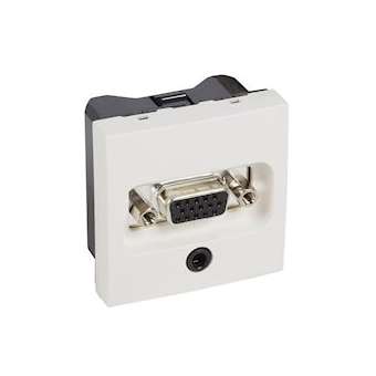 Prise HD15 + Jack 3,5 Logix - 2 modules - Blanc Artic|Planet wattohm-PLW49059