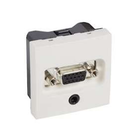 Prise HD15 + Jack 3,5 Logix - 2 modules - Blanc Artic|Planet wattohm-PLW49059