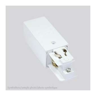 Alim. à gauche pour rail 3 phases carré blanc Lxl: 80mm|Planlicht-AH4676004LWS
