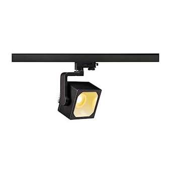 EURO CUBE, spot pour rail 3 allumages intérieur, 60DEG, noir, LED, 28,5W, 3000K|SLV-DC5152750