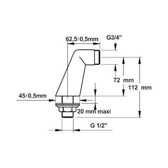 Colonnette luxe-m 1/2xm 3/4-sans ecrou|Presto-PSR70271