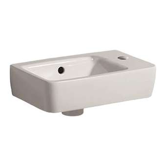 Lave-mains Geberit Renova Compact: 40x25cm, Trou rob. droite, Blc|Geberit-GBR276140000