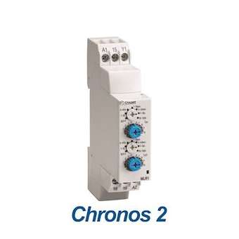 Chronos 2 Timer, Mlr1, Din Rail, 17.5Mm, 20-30 Vdc/20-264 Vac, 1X8A, 0.1S-100H|Crouzet-CRT88827155
