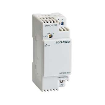 Modular Power Supply 30W, 100-240 Vac/24 Vdc, 1.2 A|Crouzet-CRT89451003