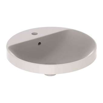 Vasque à enc. Geberit VariForm ronde 48, plage rob., Trop-plein, Blanc|Geberit-GBR500.704.01.2