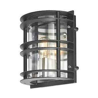 STOCKHOLM noir 46W halogène max./E27 IP54 verrerie claire|Norlys-NOS226SV