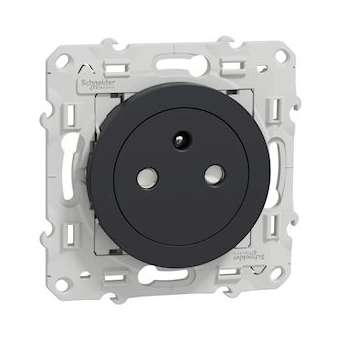 Odace - prise de courant 2P+T affleurante - anthracite - connexion rapide|Schneider Electric-SCHS540052