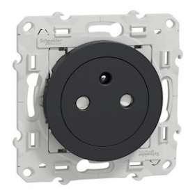 Odace - prise de courant 2P+T affleurante - anthracite - connexion rapide|Schneider Electric-SCHS540052