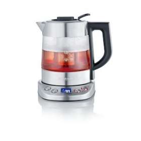 Bouilloire en verre, eau ou thé, noir/,inox, 2200 W, 0,75 L pour le thé, 1L en b|Severin france-EVEWK3473