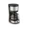 Cafetière filtre compacte, inox brossé/noir, 750 W, 4 tasses, filtre permanent,