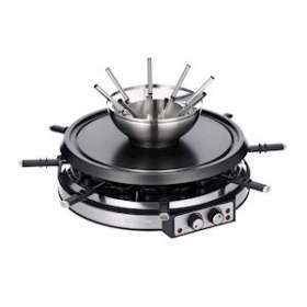 Combiné raclette-fondue, noir-inox brossé, 1900 W, 8 personnes|Severin france-EVERG2348