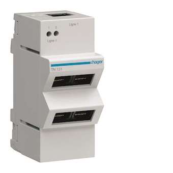 Répartiteur téléphone analogique/RNIS 4 sorties RJ45|Hager-HAGTN131
