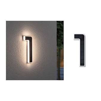 Numéro de maison extérieur solaire 1 Batterie 3000K IP44 remplaçable|Paulmann-PUA79842