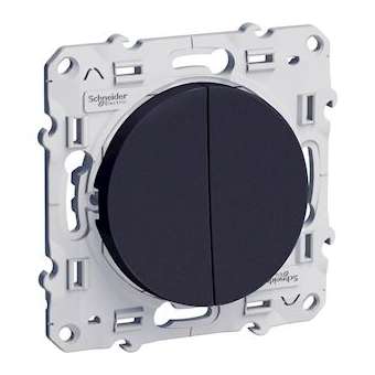 Odace, double va-et-vient Anthracite, à vis, connexion rapide|Schneider Electric-SCHS540214