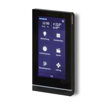 Gestionnaire de pièce tactile Touch Control TC5 KNX, ecran 5', sonde de temp.|Siemens HVAC-SBA5WG1205-2AB21