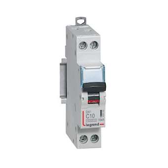 Disjoncteur DX³10000 16kA arrivée haute/départ bas vis U+N 10A courbe C - 1 mod|Legrand-LEG409150